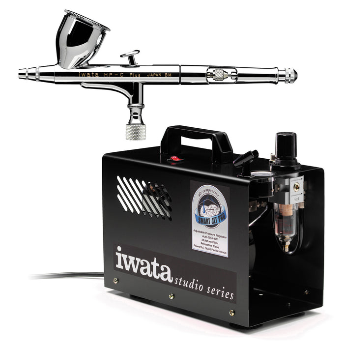 Iwata HP-C Plus Airbrush Kit with Iwata Smart Jet Pro Compressor — TCP  Global